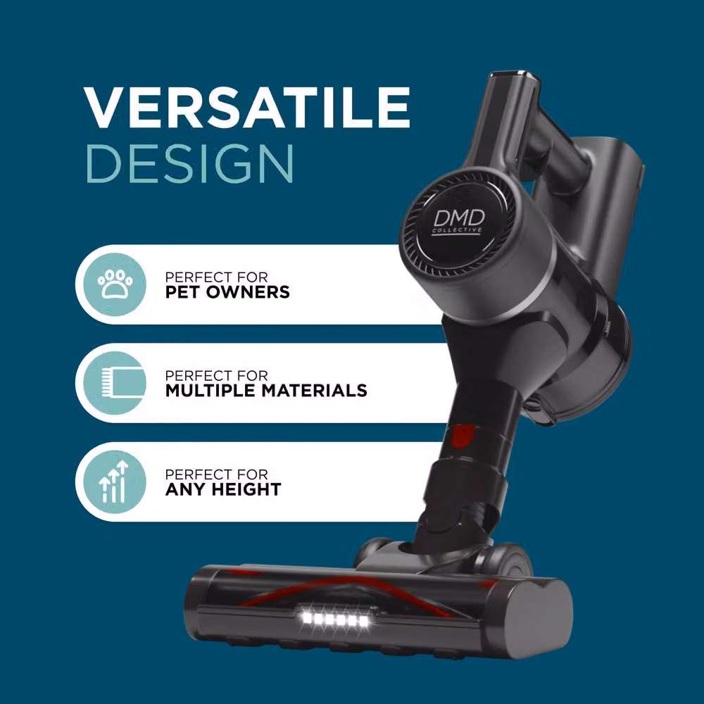 DMD Collective PowerPulse 3X Cordless Bagless Vacuum Cleaner with HEPA Filter, 550W, 45Kpa, Black – 6