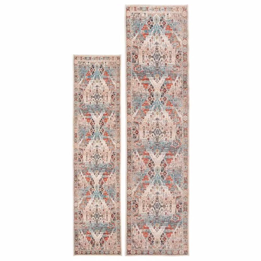 Kukoon Vintage Distressed Soft Area Rug in Beige and Grey, W: 240 cm, D: 330 cm – 2