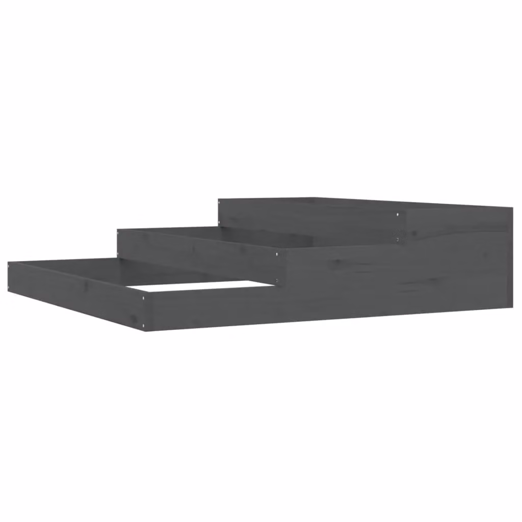 Berkfield Home Grey Wooden Raised Bed Planter W/D/H: 107 x 107 x 27 cm – 2