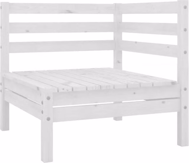 Berkfield Home 3 Piece Garden Lounge Set in White Solid Pinewood