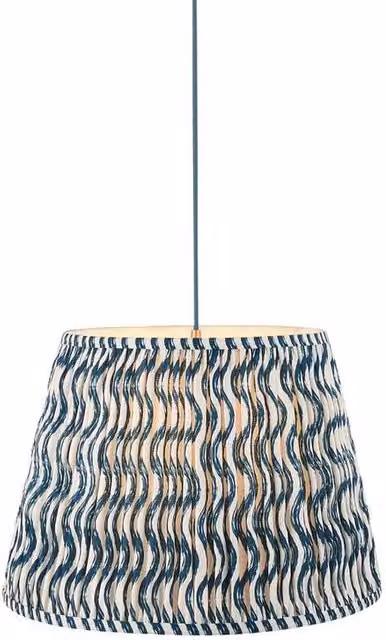 Netlighting Eltham Blue Flex Pendant Light with Blue Fabric Ripple Shade, Diameter: 40 cm, B22