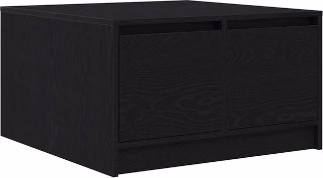 Berkfield Home Black Oak Coffee Table with Drawers W: 70.5 cm, D: 70 cm, H: 40 cm – 1