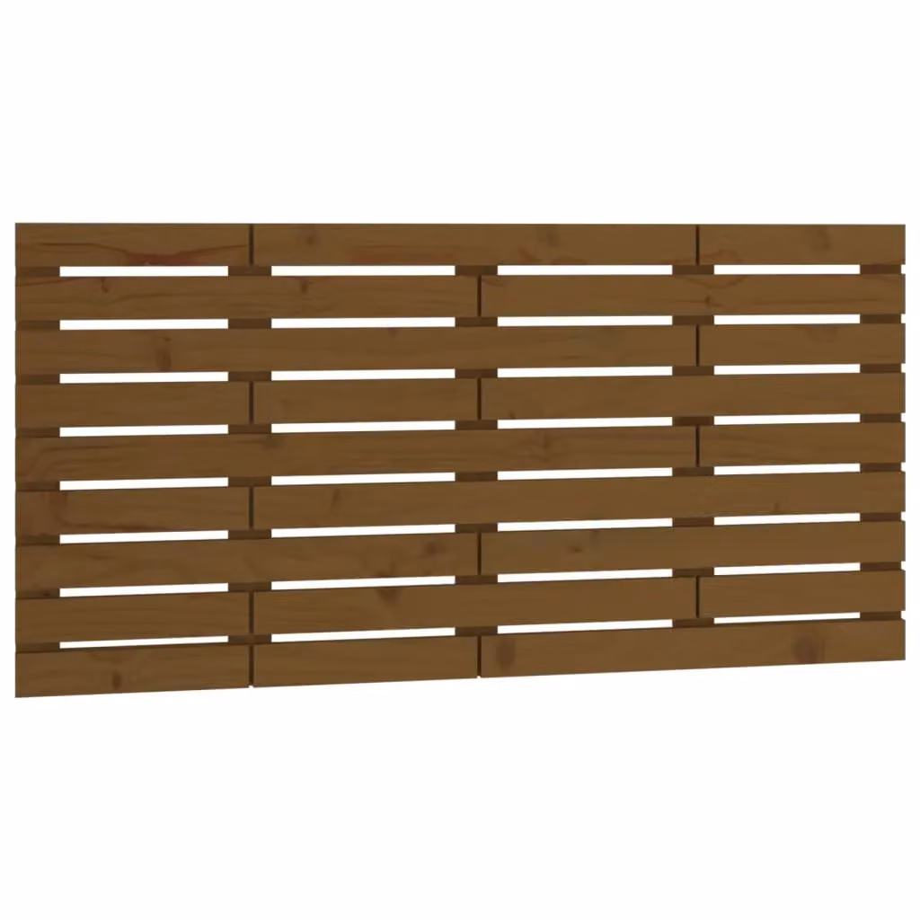 Berkfield Home Rustic Solid Wood Pine Wall Headboard, Honey Brown, W: 146 cm, D: 3 cm, H: 63 cm – 2