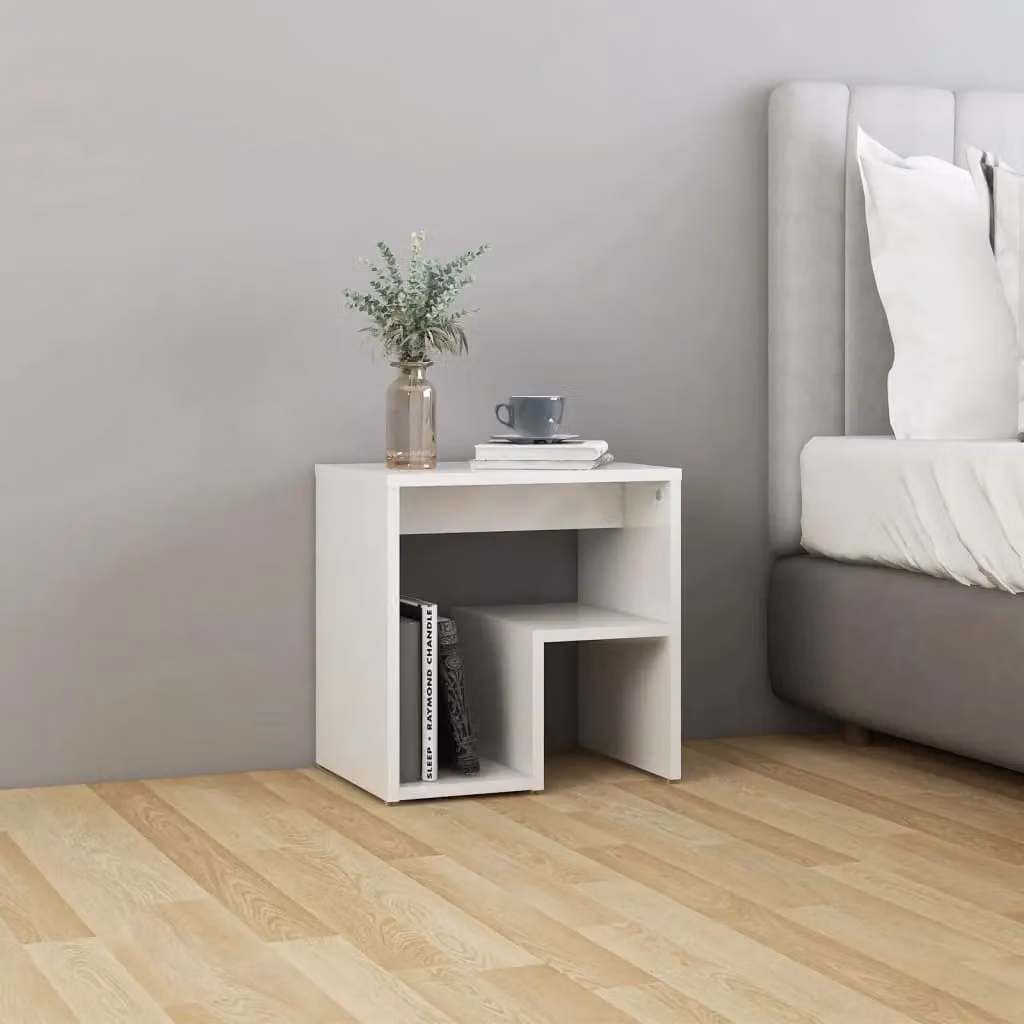 Berkfield Home Set of 2 High Gloss White Bedside Cabinets, W/D/H: 40 x 30 x 40 cm – 3