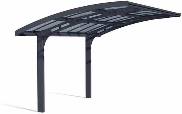Palram Arizona Breeze Single 5000 Polycarbonate Carport, Grey, W: 289 cm, D: 495 cm, H: 273.5 cm – 1