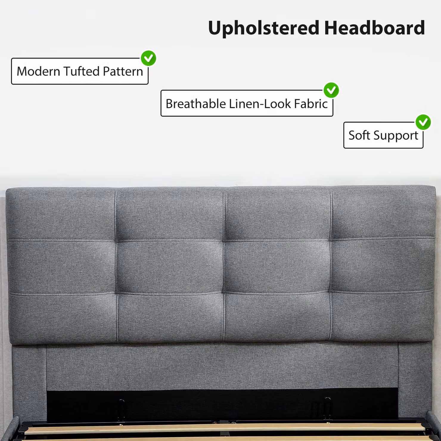 HOMCOM Grey Double Ottoman Bed with Gas Lift Storage, 140 x 200 cm – 6