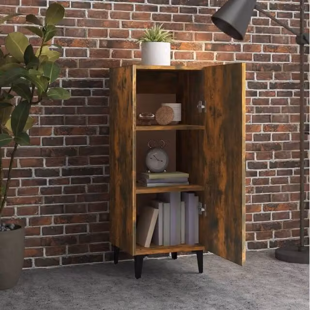 Berkfield Home Smoked Oak Sideboard in Brown, W/D/H: 34.5 x 34 x 90 cm – 1