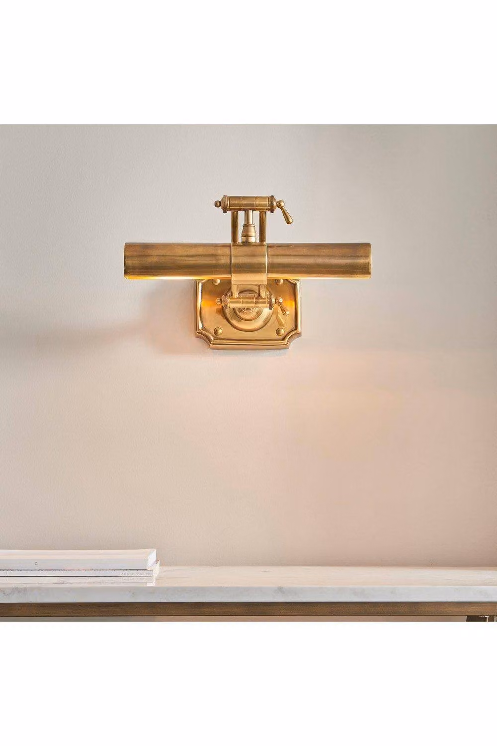 Netlighting Gold Brass 2-Light Adjustable LED Picture Wall Lamp with E14 Fitting – 2