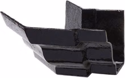 Hargreaves Premier Cast Iron Moulded Ogee Gutter External Angle, 135 Degree, 100mm, Black