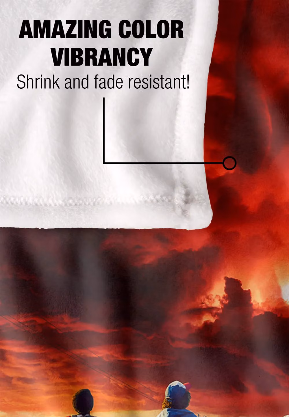 Stranger Things Mind Flayer Officially Licensed Silky Touch Super Soft Fluffy Throw Blanket, White and Multicolour, W: 152 cm, D: 127 cm – 4