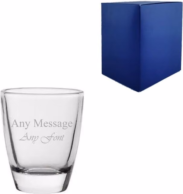 Uniqueful Personalised Whiskey Tot Shot Glass, 25ml, Clear
