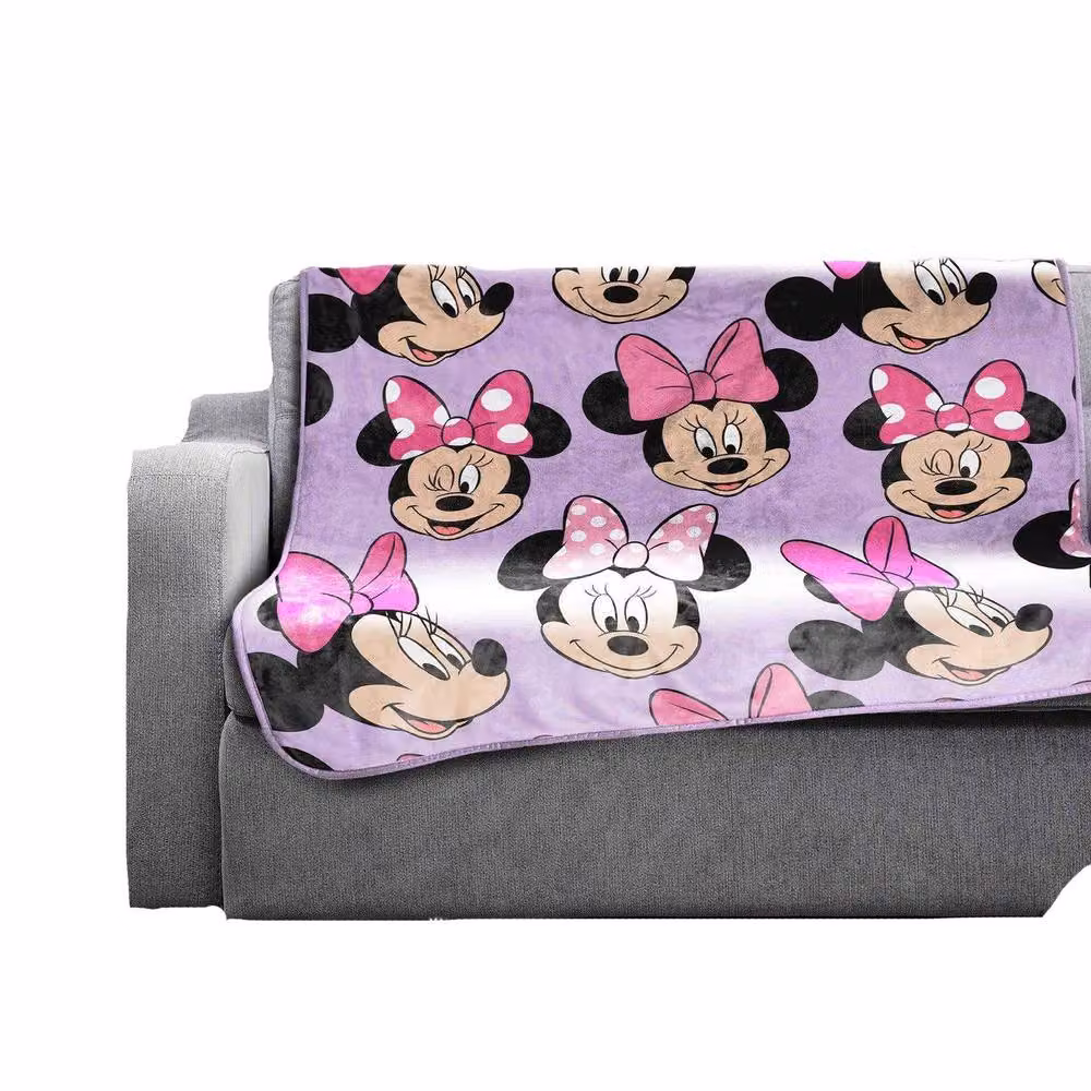 Disney Minnie Mouse Purple Fleece Plush Blanket – 2