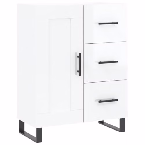vidaXL Modern Glossy White Sideboard W/D/H: 69.5 x 34 x 90 cm