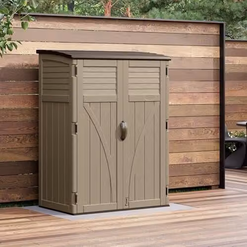 Rowlinsons Aston Large Garden Storage Cabinet in Sand, W: 135 cm, D: 83 cm, H: 182 cm