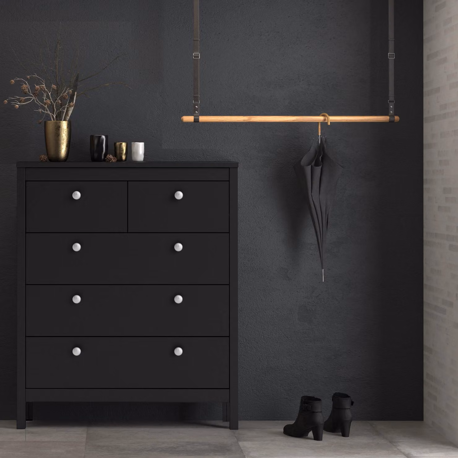 Furniture To Go Madrid 5-Drawer Chest in Black – 4