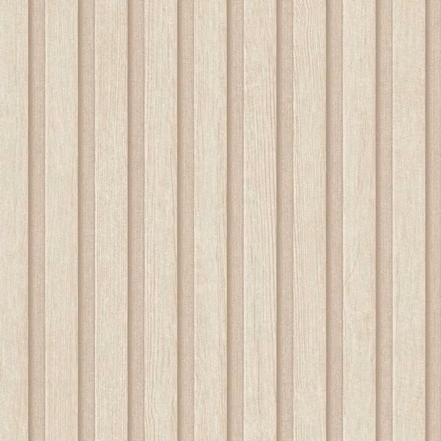 A.S. Création Wood Slats Striped Vinyl Wallpaper in Beige