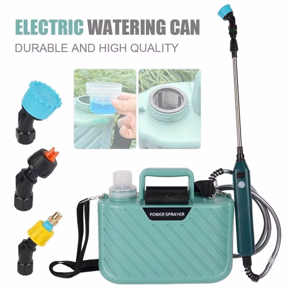NESTLUNE 5L USB Electric Garden Pressure Sprayer in Green with Rechargeable Battery – 3