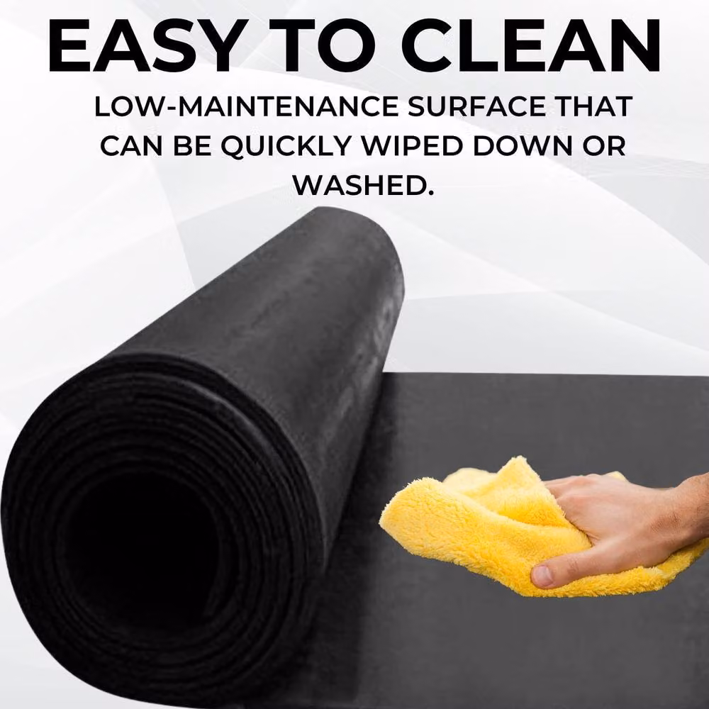 Ark Mat Smooth Rubber Flooring Matting, Black, W: 1 m, L: 4 m, Thickness: 3 mm – 7