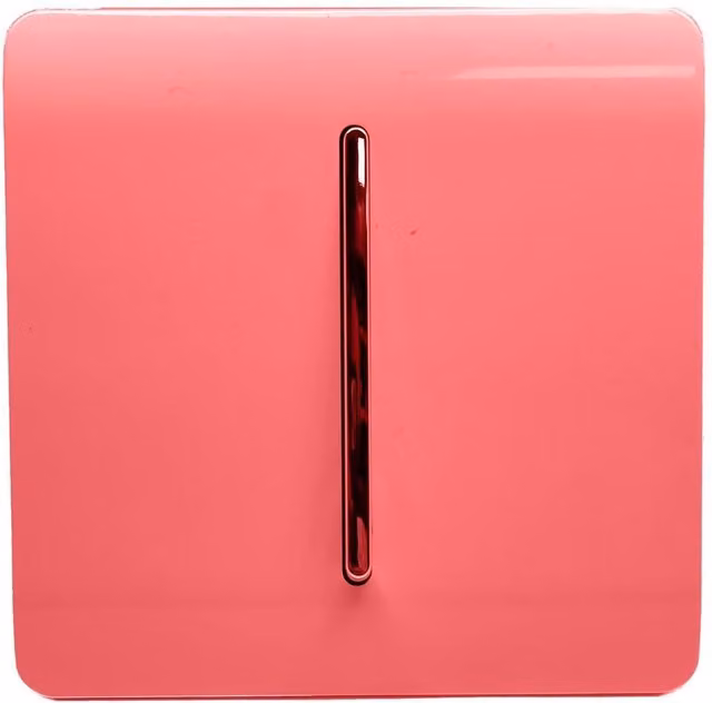Trendi Switch 10 Amp Triple Pole Fan Isolator Switch with Chrome Rocker in Strawberry Red