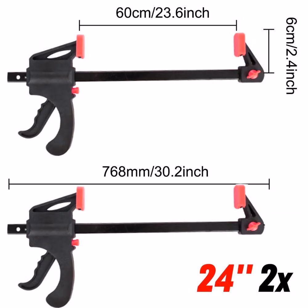Ventryn 2 Piece Quick Ratchet Speed Clamp Spreader, Black, 600 mm – 2