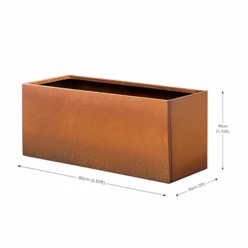 Nicoman Corten Steel Trough Planter in Bronze, W/D/H: 80 x 30 x 40 cm – 2
