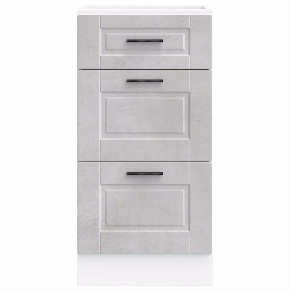 Berkfield Home Porto Modern Kitchen Base Cabinet in Concrete Grey Engineered Wood – 2