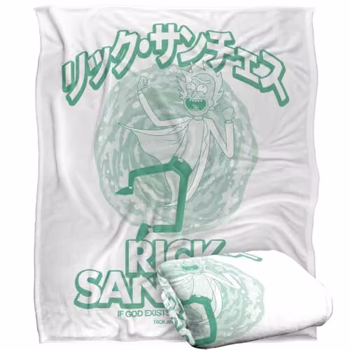 LOGOVISION Rick and Morty Rick Manga Mono Super Soft Fleece Throw Blanket, Multicolour, W: 152 cm, D: 127 cm