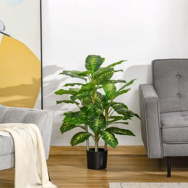 HOMCOM Green Artificial Evergreen Potted Plant, Height: 95 cm
