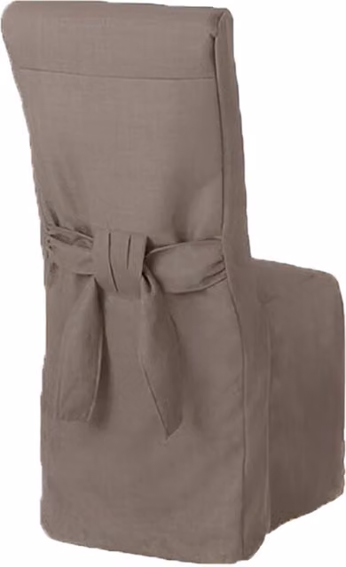 Gardenista Slate Grey Plain Dining Chair Slipcovers in Linen and Polyester