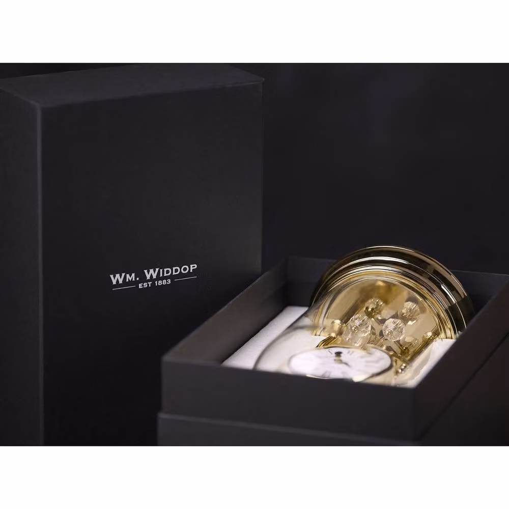 William Widdop Gold Rotating Pendulum Anniversary Tabletop Analog Clock – 5