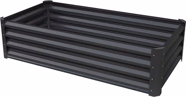 Breeins Black Steel Outdoor Raised Garden Bed with Climbing Frame for Vegetable Gardens, Width: 120 cm