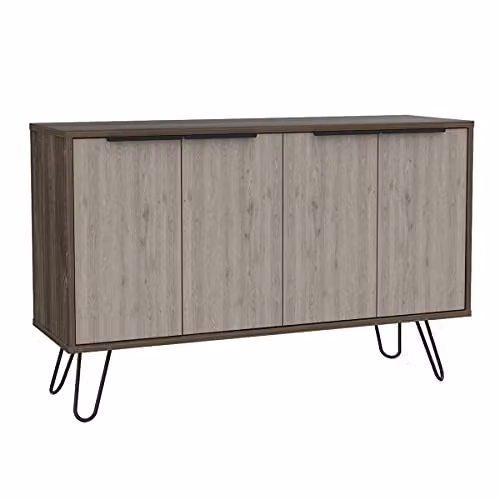 Core Products Nevada 4 Door Industrial Sideboard in Smoked Oak and Grey Oak Effect with Metal Hairpin Legs – 2