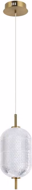 Netlighting Corado Slim Pendant Ceiling Light in Gold/Brass with 3000K Warm White LED