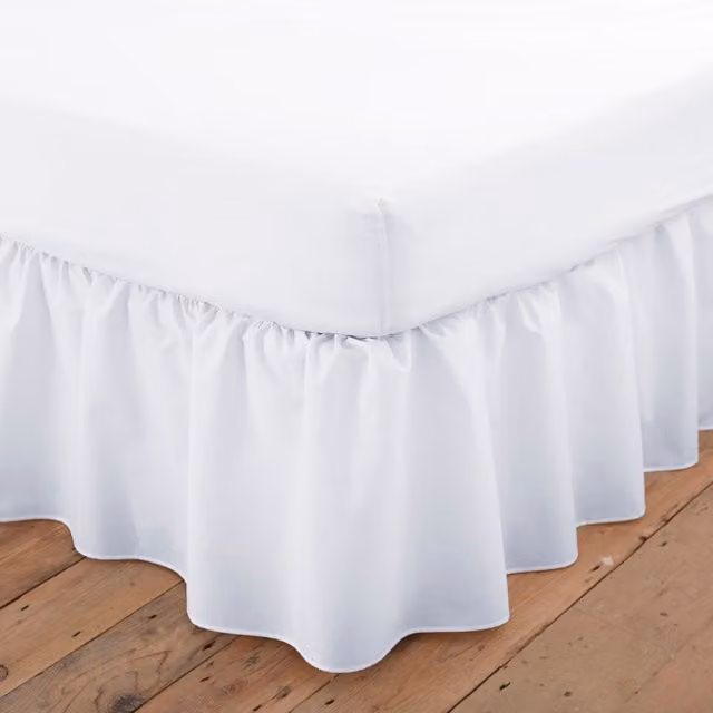 Charlotte Thomas Poetry Plain Dye Valance Sheet in White, King Size
