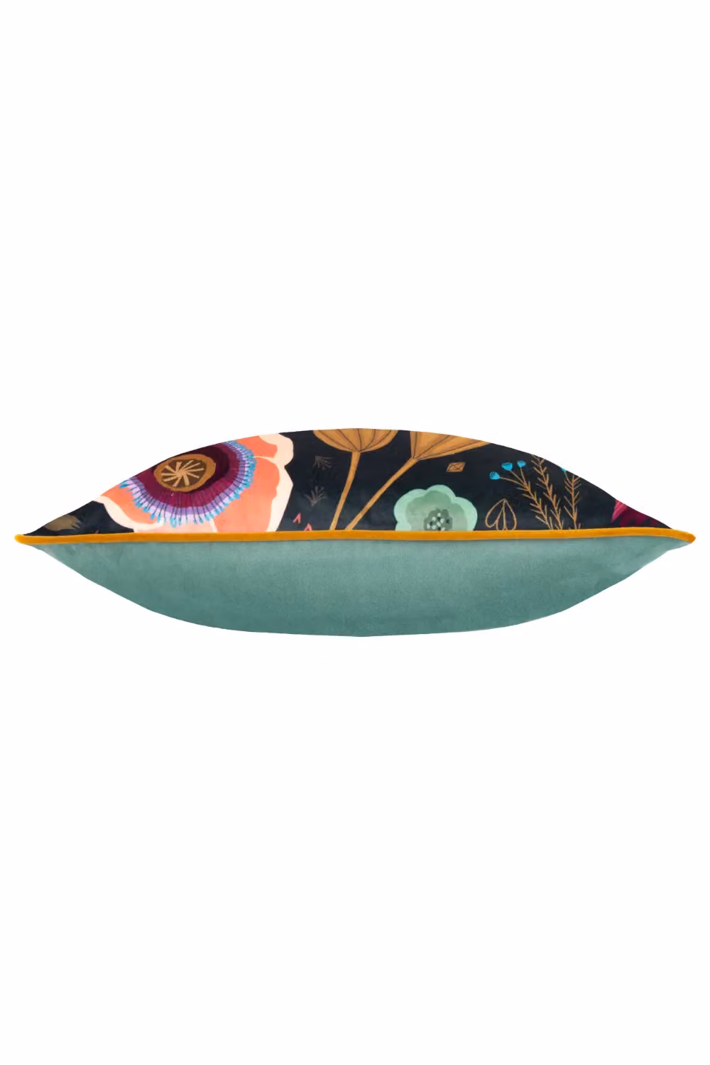 Riva Home Floral Velvet Square Cushion, Multicolour and Black, W/D/H: 50 x 50 x 50 cm – 2
