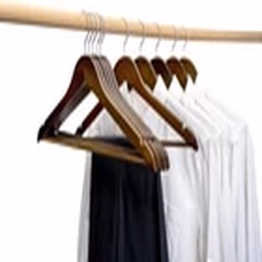 EONLION Natural Wood Suit Hangers with Swivel Hook and Trouser Bar, Brown – 2