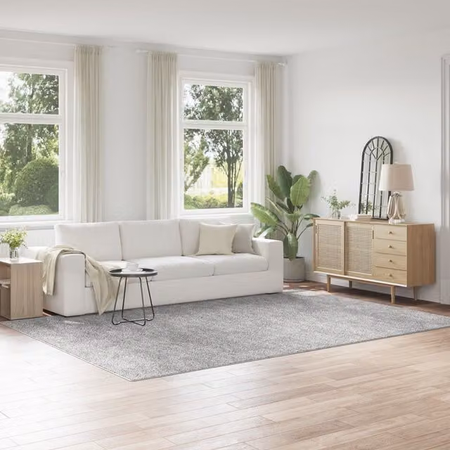Berkfield Home Grey Shaggy Rectangular Rug with Latex Backing W: 240 cm, D: 340 cm