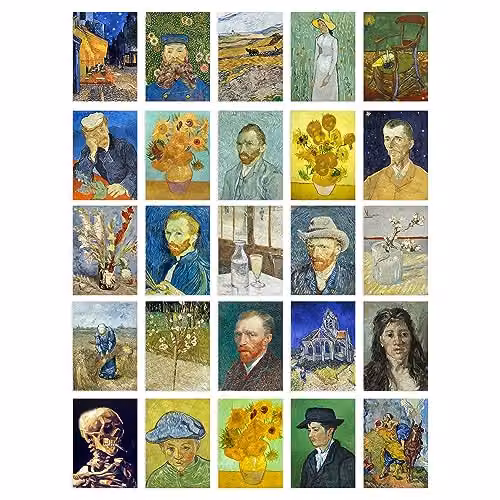 Artery8 Vincent Van Gogh Aesthetic Collage Kit, 50 Multicolour Art Prints, W: 15 cm, H: 10 cm – 1