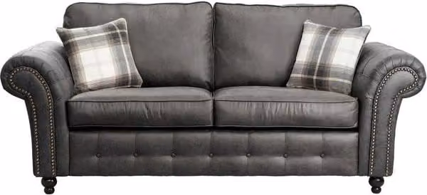 LUXURY LIFE Oakley 3 Seater Fabric Sofa in Grey – 1