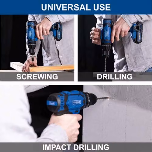 Scheppach C-DTB74/1-X IXES 20V Cordless Drill Starter Kit with 74-Piece Set and 2.0Ah Battery, Blue – 6