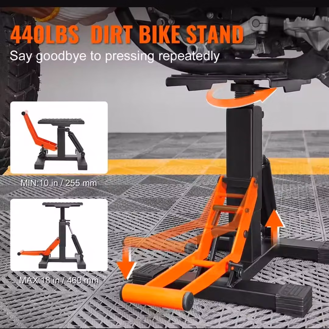 SPETLEK Adjustable Motocross Hydraulic Lift Stand for Dirt Bikes, Black Steel – 3