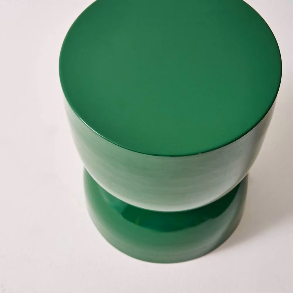 sweeek Round Metal Coffee Table, Side Table or Bedside Table with Glossy Finish in Dark Green, W/D/H: 42 x 42 x 75 cm – 4