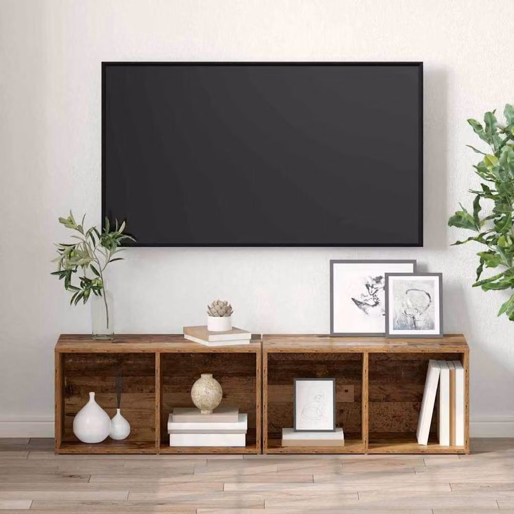 Berkfield Home Modern 2 Piece Old Wood Set in Brown – 4