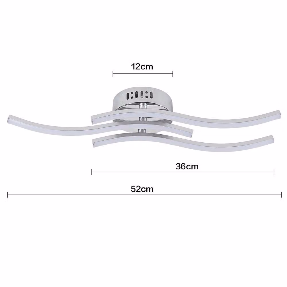 Pheashine Silver 3-Layer Wave LED Ceiling Light, 18W, 6500K, Diameter: 52 cm – 2