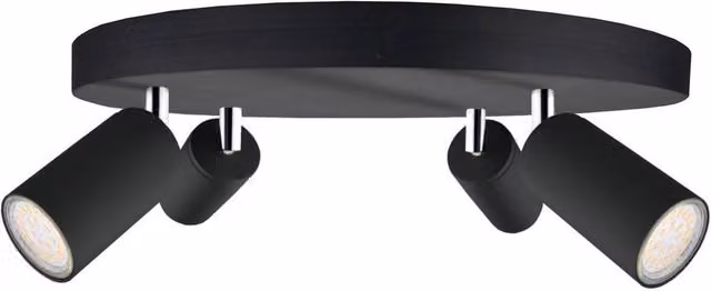 Netlighting Eye Black Ceiling Spotlight Cluster with 4x GU10 Dimmable Lights, Diameter: 30 cm