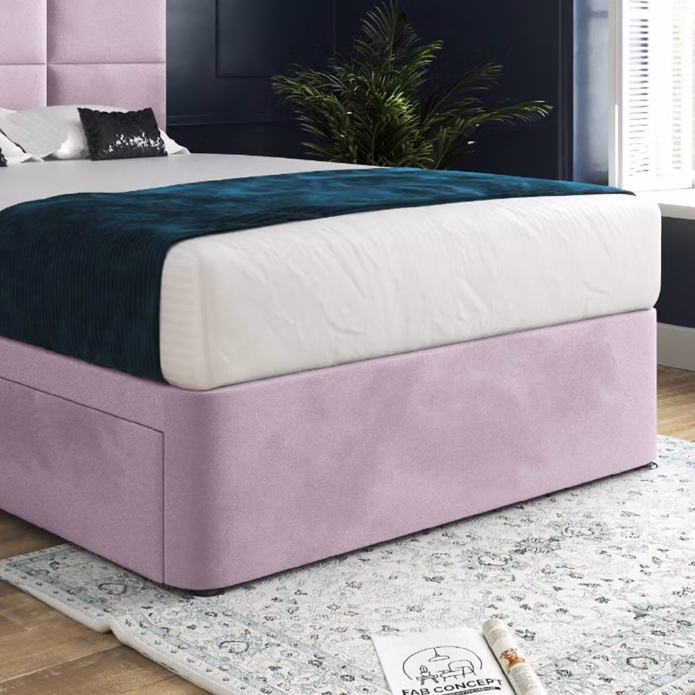 KDMD Itchen Pink Velvet Upholstered Designer Bed Frame with Floorstanding Headboard and Drawers W/D/H: 120 x 200 x 137 cm – 4