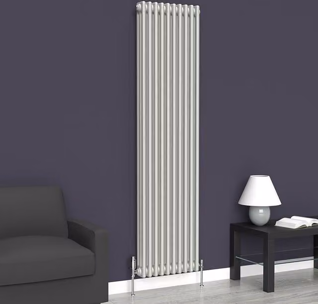Lux Heat Vertical Coloured Column Radiator in Dove Grey, H 180 cm x W 47 cm