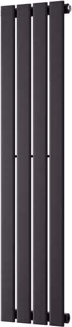 UK Radiators Typhoon Black Flat Tube Vertical Designer Radiator, H 120 cm x W 27.2 cm – 1