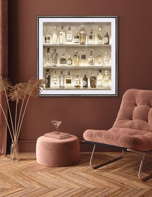 Gallery Direct The Connoisseur Square Framed Art in Gold and Multicolour