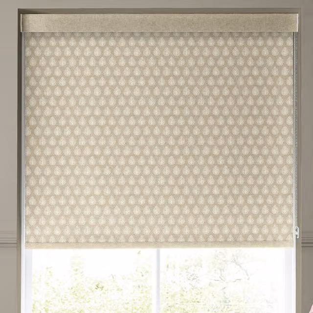 Emily Bond Jaipur Beige Floral Semi-Transparent Made to Measure Roller Blind